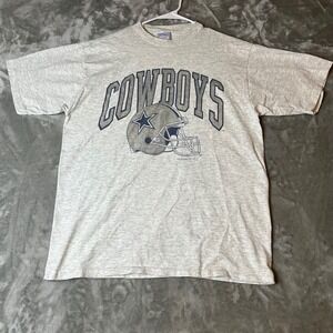 Vintage Dallas Cowboys Helmet NFL 1993 T Shirt XL Gray All Sport Made in USA